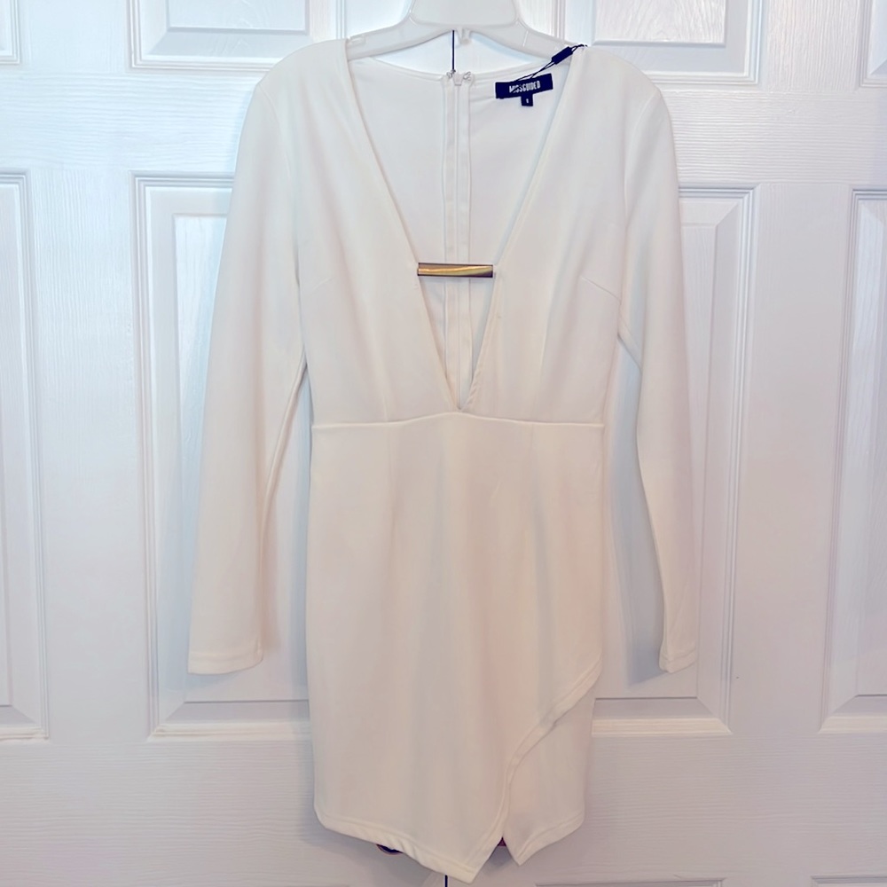 Missguided white and gold perfect holiday dress